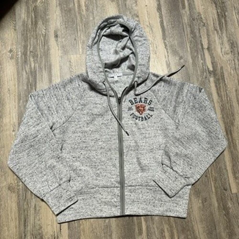 WEAR by Erin Andrews Chicago Bears NFL Women's Gray Full Zip Hoodie Size L/G